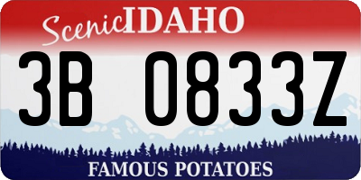 ID license plate 3B0833Z