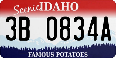 ID license plate 3B0834A