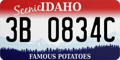 ID license plate 3B0834C