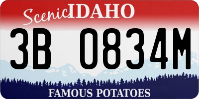 ID license plate 3B0834M