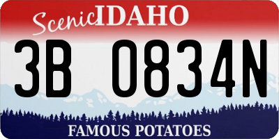 ID license plate 3B0834N