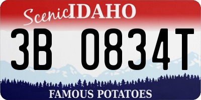 ID license plate 3B0834T