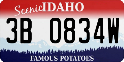 ID license plate 3B0834W