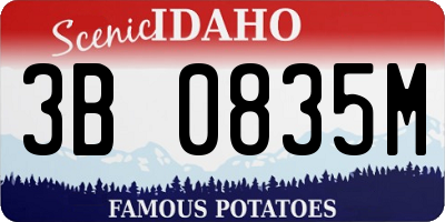 ID license plate 3B0835M