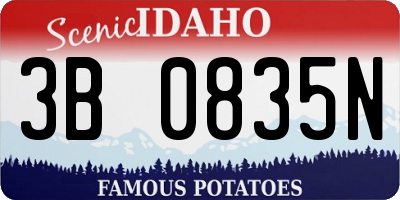 ID license plate 3B0835N