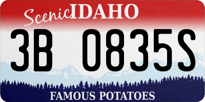 ID license plate 3B0835S