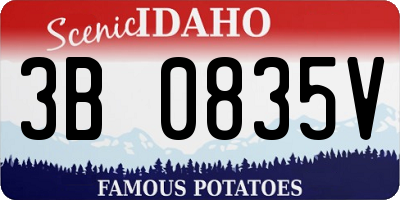 ID license plate 3B0835V