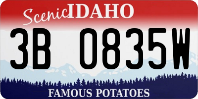 ID license plate 3B0835W