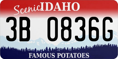 ID license plate 3B0836G