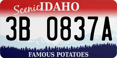 ID license plate 3B0837A