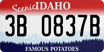 ID license plate 3B0837B
