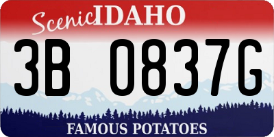 ID license plate 3B0837G