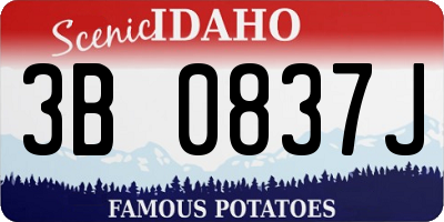 ID license plate 3B0837J
