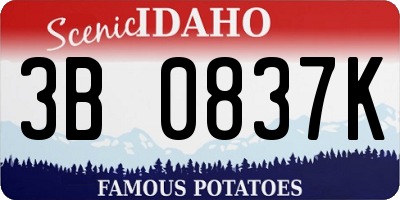 ID license plate 3B0837K