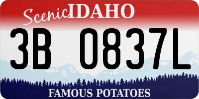 ID license plate 3B0837L