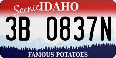 ID license plate 3B0837N