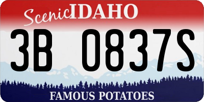 ID license plate 3B0837S