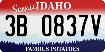 ID license plate 3B0837V