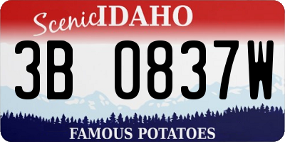 ID license plate 3B0837W