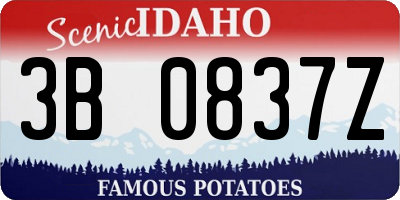 ID license plate 3B0837Z