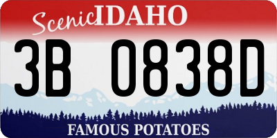 ID license plate 3B0838D