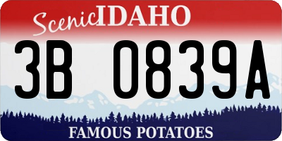 ID license plate 3B0839A