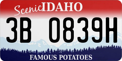 ID license plate 3B0839H