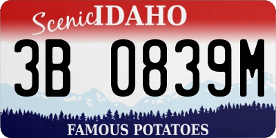 ID license plate 3B0839M