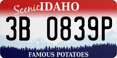 ID license plate 3B0839P