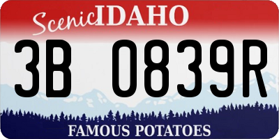 ID license plate 3B0839R