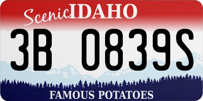 ID license plate 3B0839S