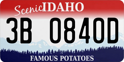 ID license plate 3B0840D