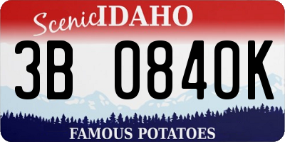 ID license plate 3B0840K