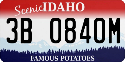 ID license plate 3B0840M