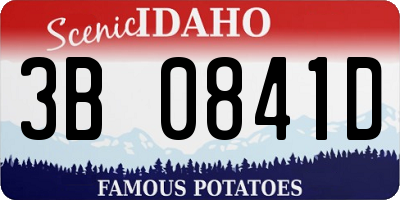 ID license plate 3B0841D