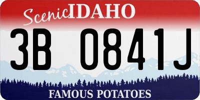 ID license plate 3B0841J