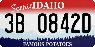ID license plate 3B0842D