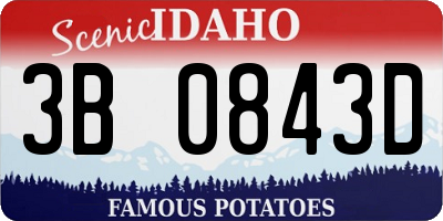 ID license plate 3B0843D