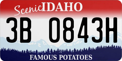 ID license plate 3B0843H