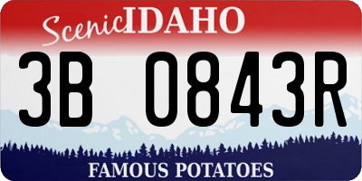 ID license plate 3B0843R