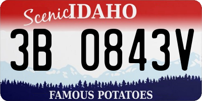 ID license plate 3B0843V