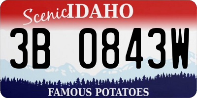 ID license plate 3B0843W