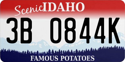 ID license plate 3B0844K