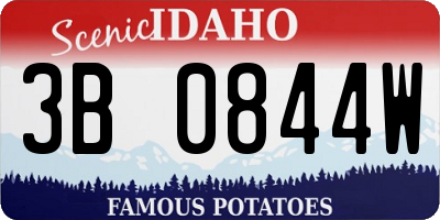 ID license plate 3B0844W