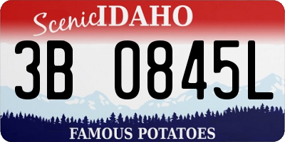 ID license plate 3B0845L