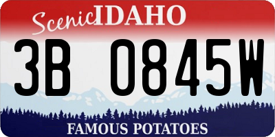 ID license plate 3B0845W