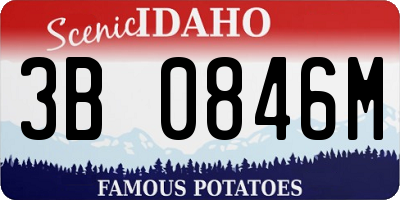 ID license plate 3B0846M