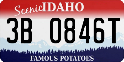 ID license plate 3B0846T