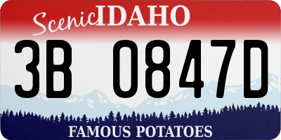 ID license plate 3B0847D