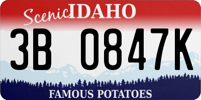 ID license plate 3B0847K